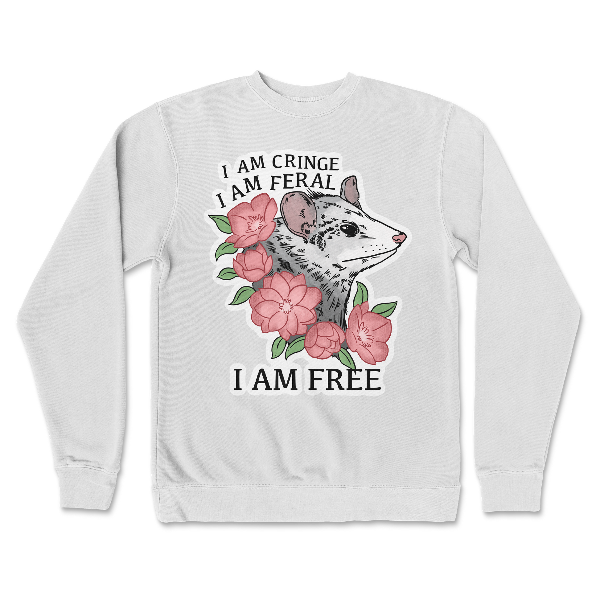 Independent Clothing Co. Crew Neck I Am Cringe  in white