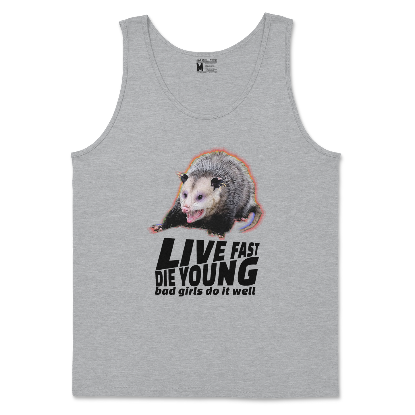 Gildan SoftStyle Tank Top Live Fast Die Young in Sports Grey