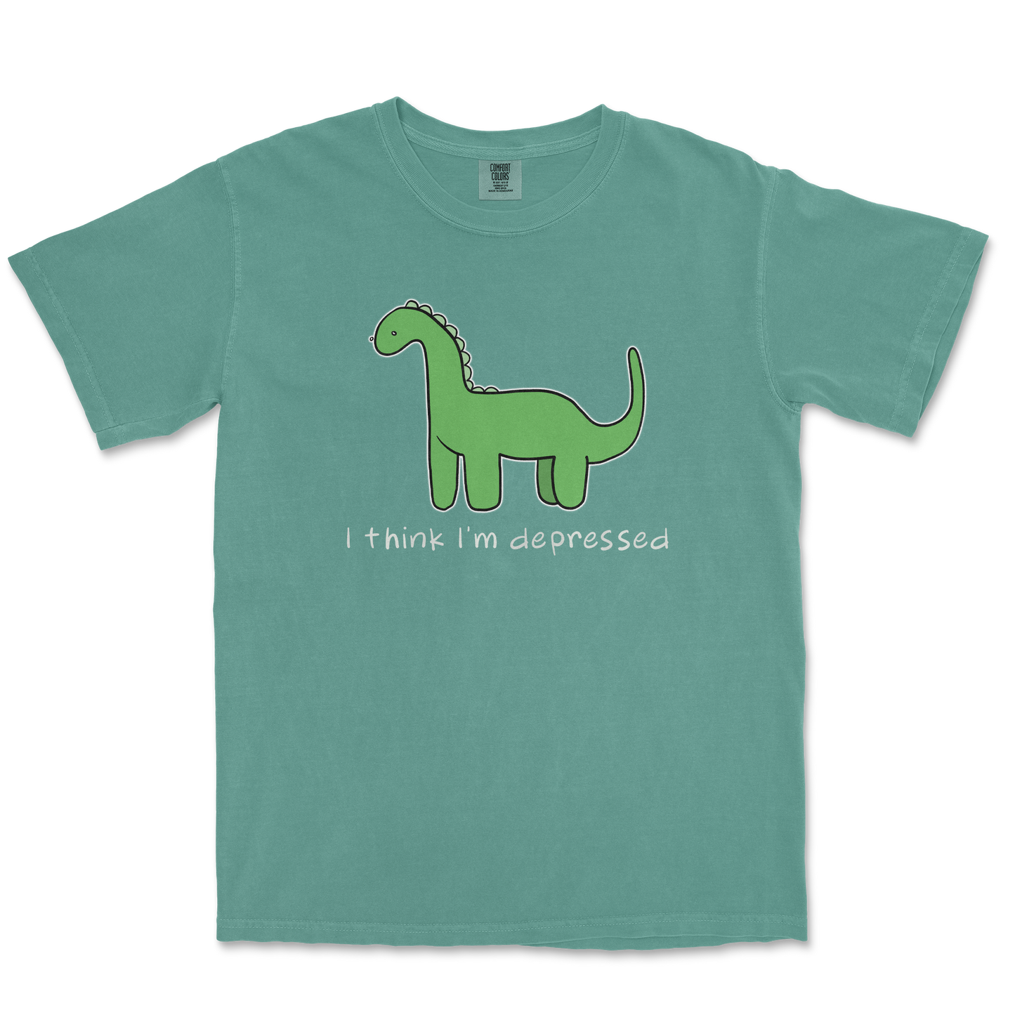 Comfort Colors T-Shirt Depressed Dino in Light-Green