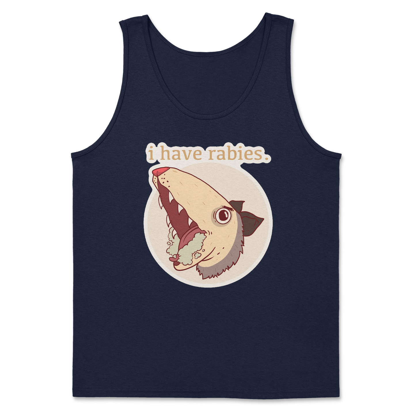 Heavy Blend Tank Top I Have Rabies in Navy