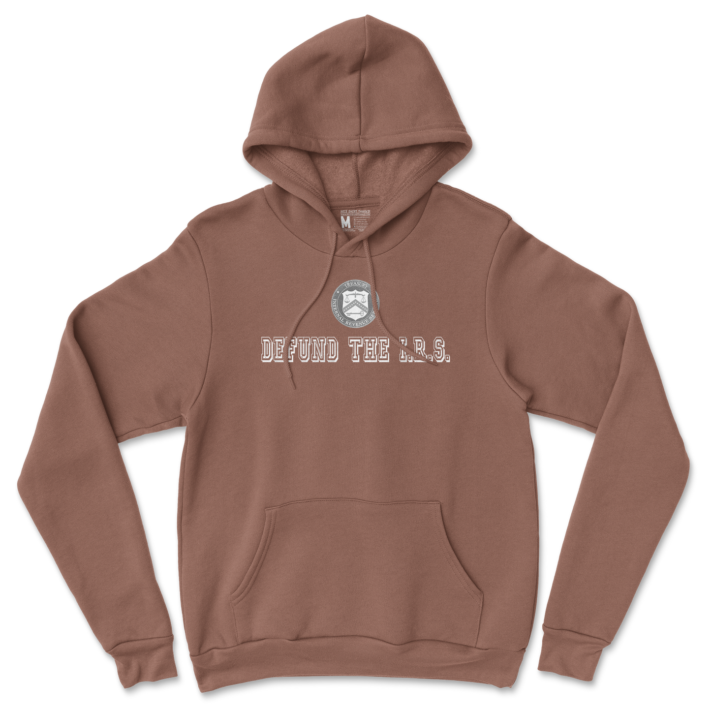 Gildan SoftStyle Hoodie Defund The I.R.S. in Cocoa