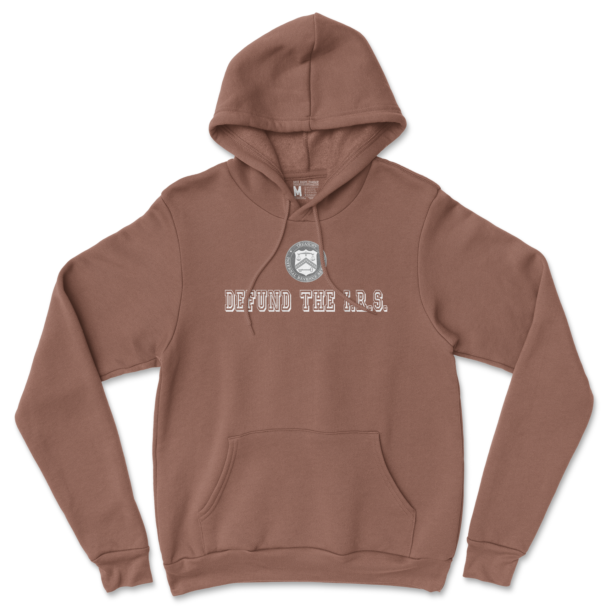 Gildan SoftStyle Hoodie Defund The I.R.S. in Cocoa