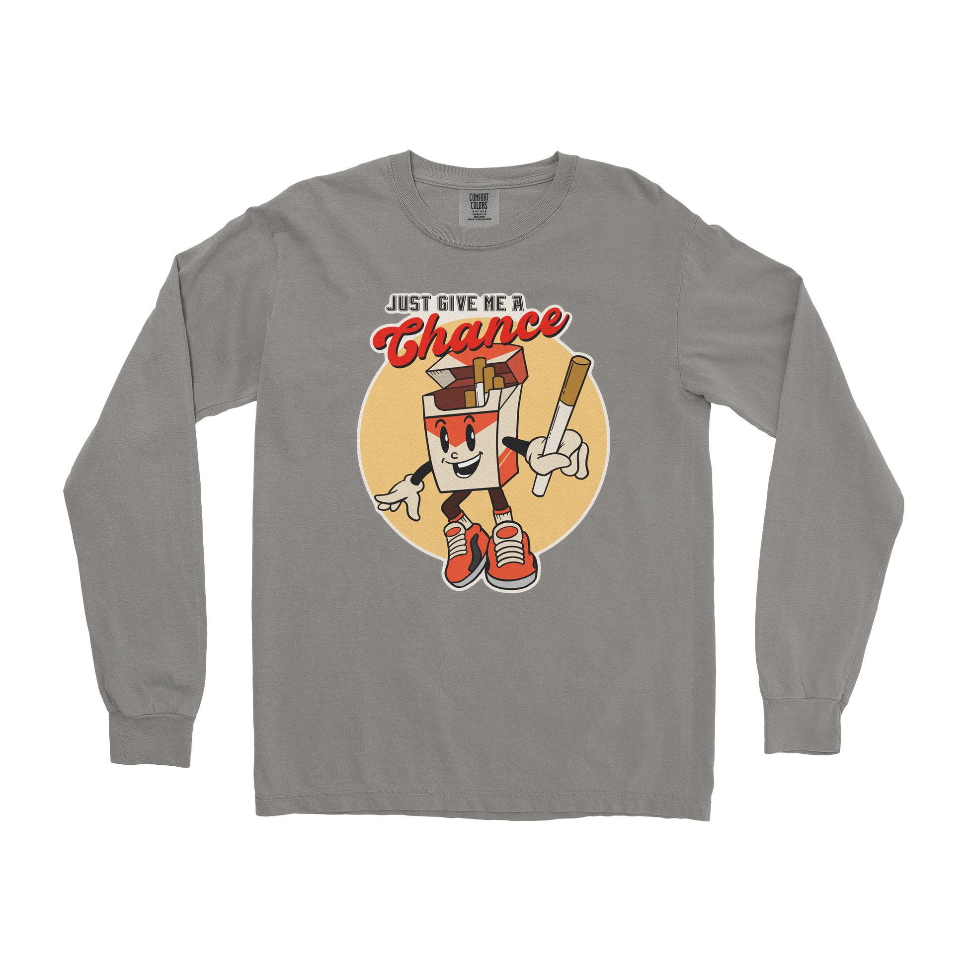 Comfort Colors Long Sleeve Vintage Cigarette in Grey