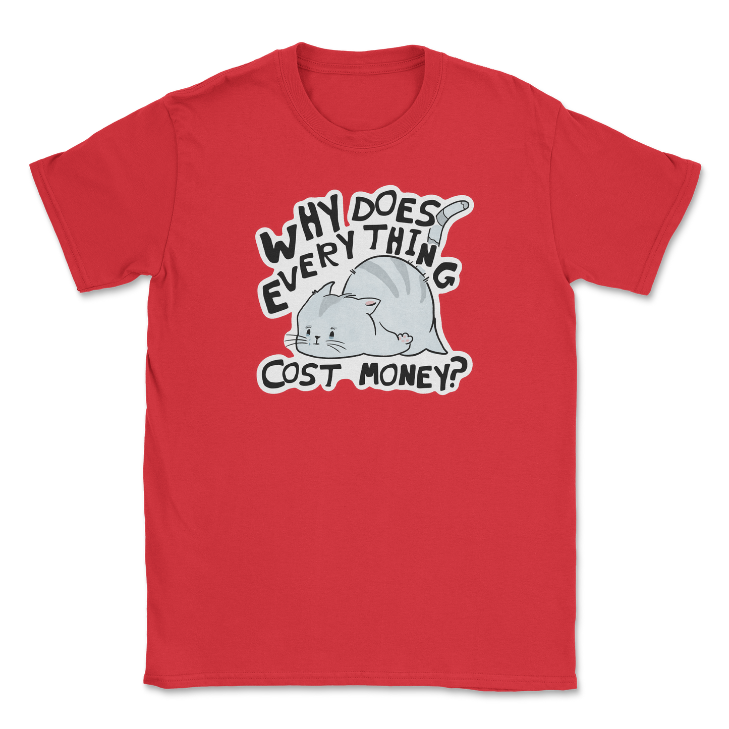 Heavy Blend T-Shirt Broke Cat in Red