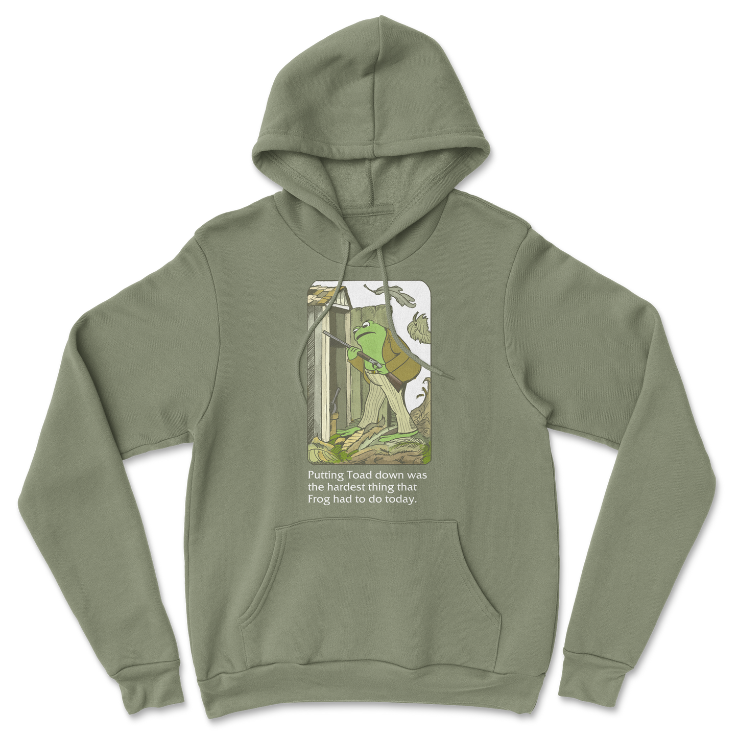 The Nice Shirt Hoodie Frog and Toad in Military-Green