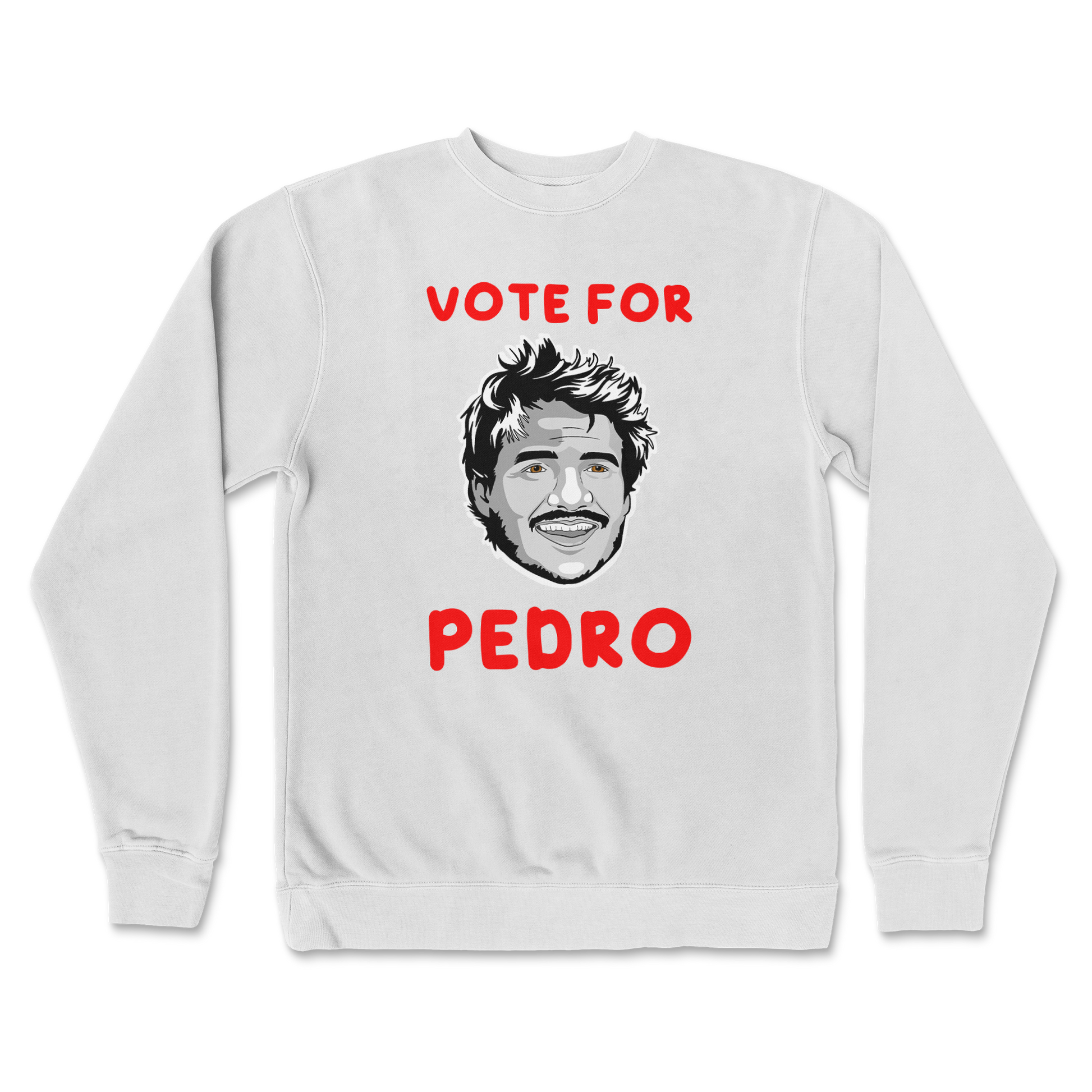 Independent Clothing Co. Crew Neck Vote For Pedro in White
