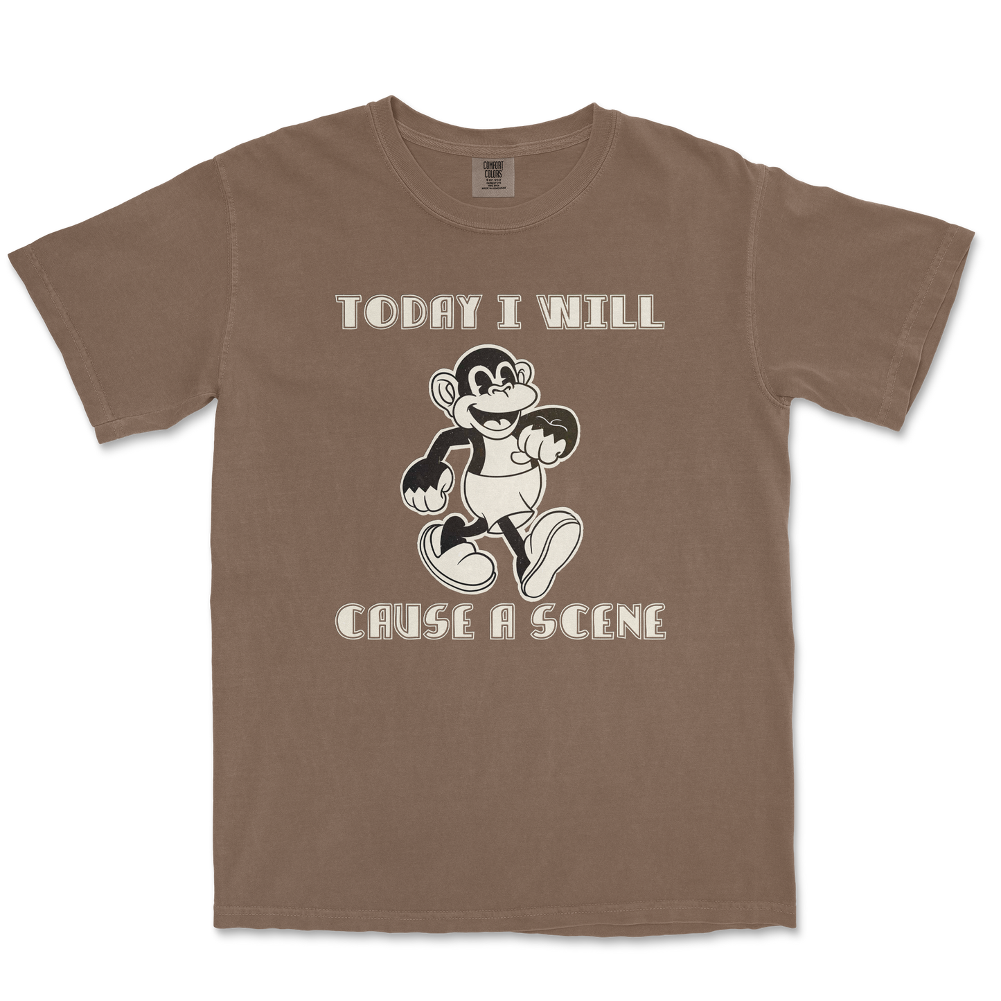 Comfort Colors T-Shirt Cause A Scene in Espresso