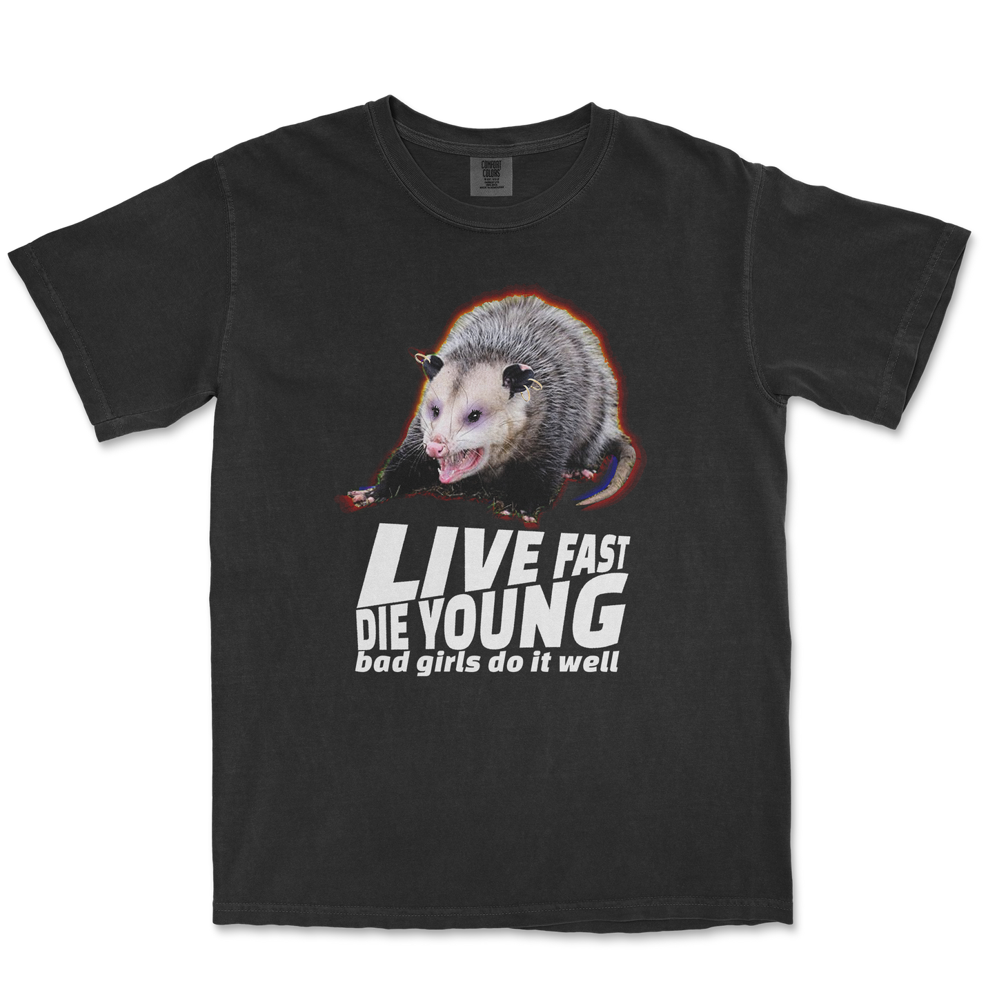 Comfort Colors T-Shirt Live Fast Die Young in Black