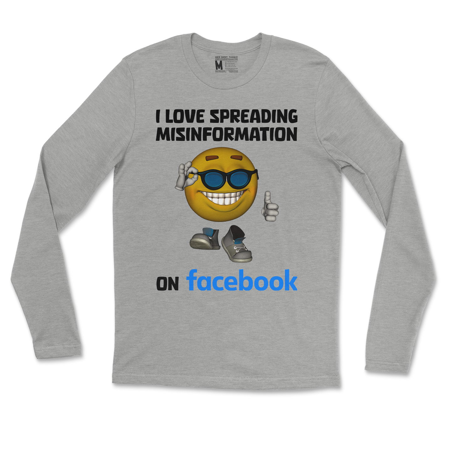 Gildan SoftStyle Long Sleeve Spreadin Misinformation in Sports Grey