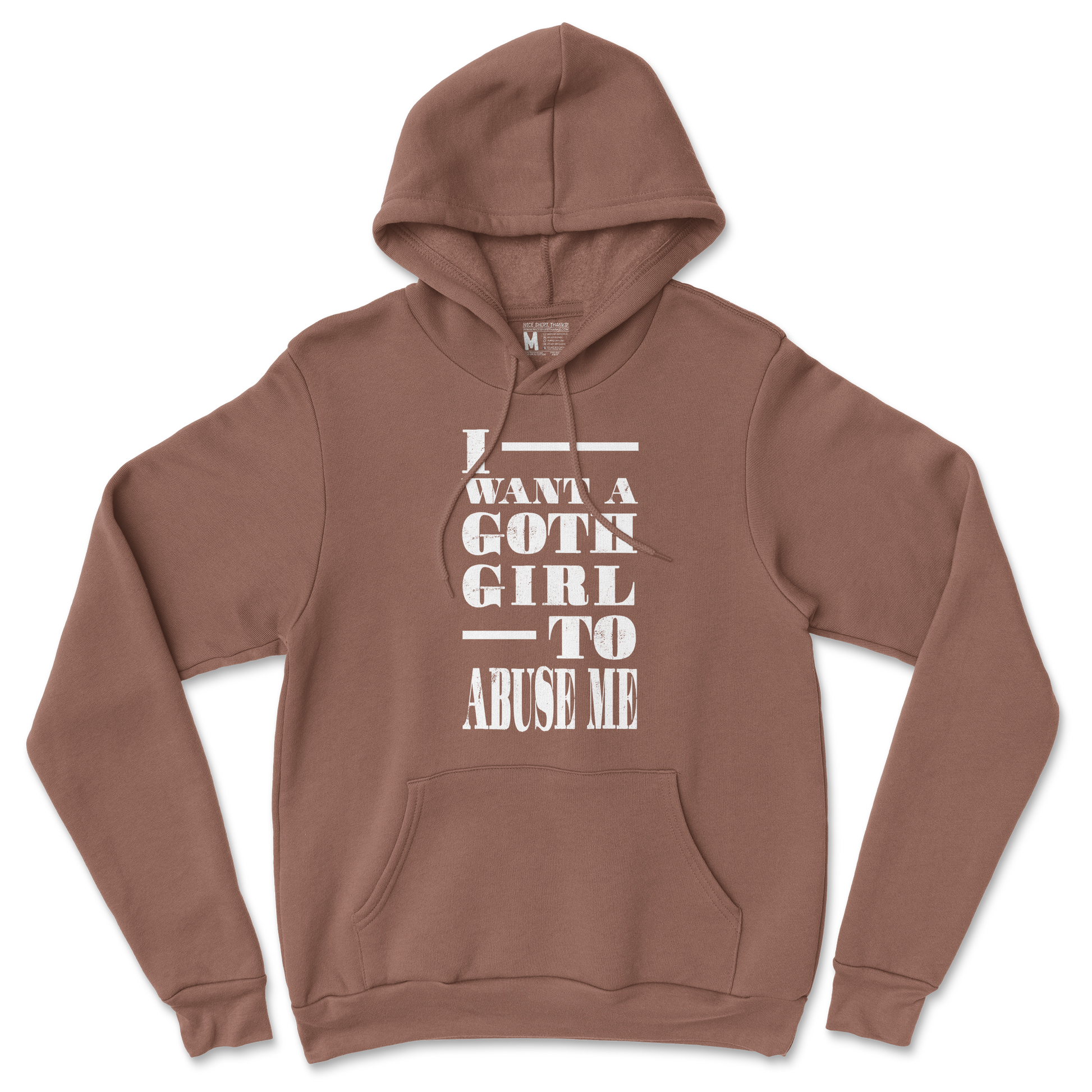 Gildan SoftStyle Hoodie I Want A Goth GF in Cocoa