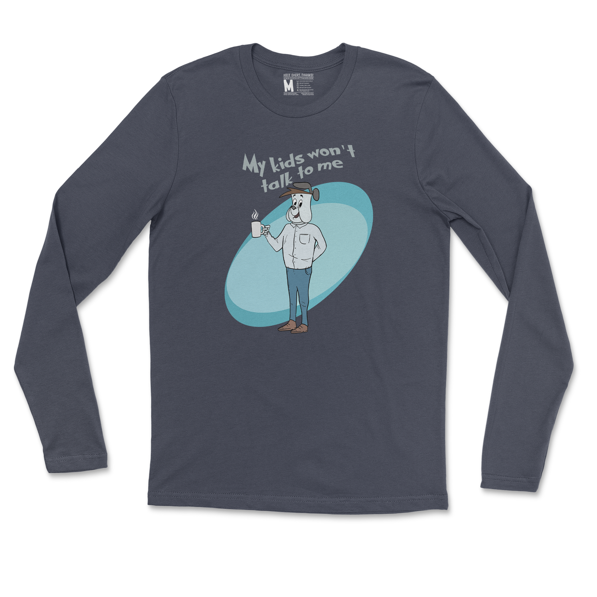 Gildan SoftStyle Long Sleeve My Kids Wont Talk To Me in Navy