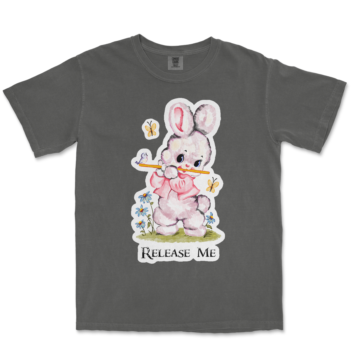 Comfort Colors T-Shirt Cute Bunny in Pepper