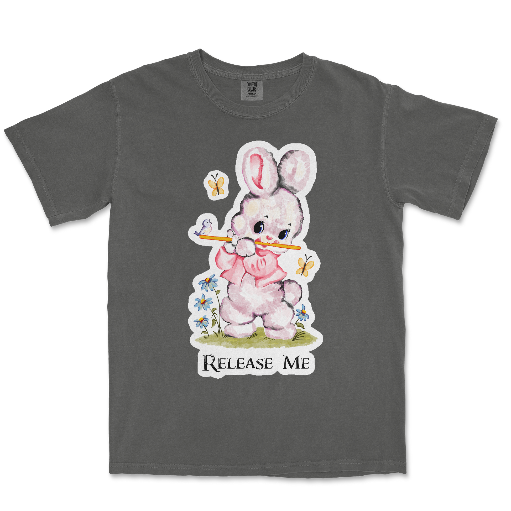 Comfort Colors T-Shirt Cute Bunny in Pepper