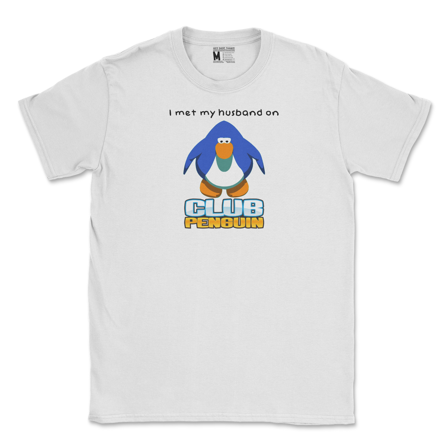 Gildan SoftStyle T-Shirt Club Penguin Husband  in White
