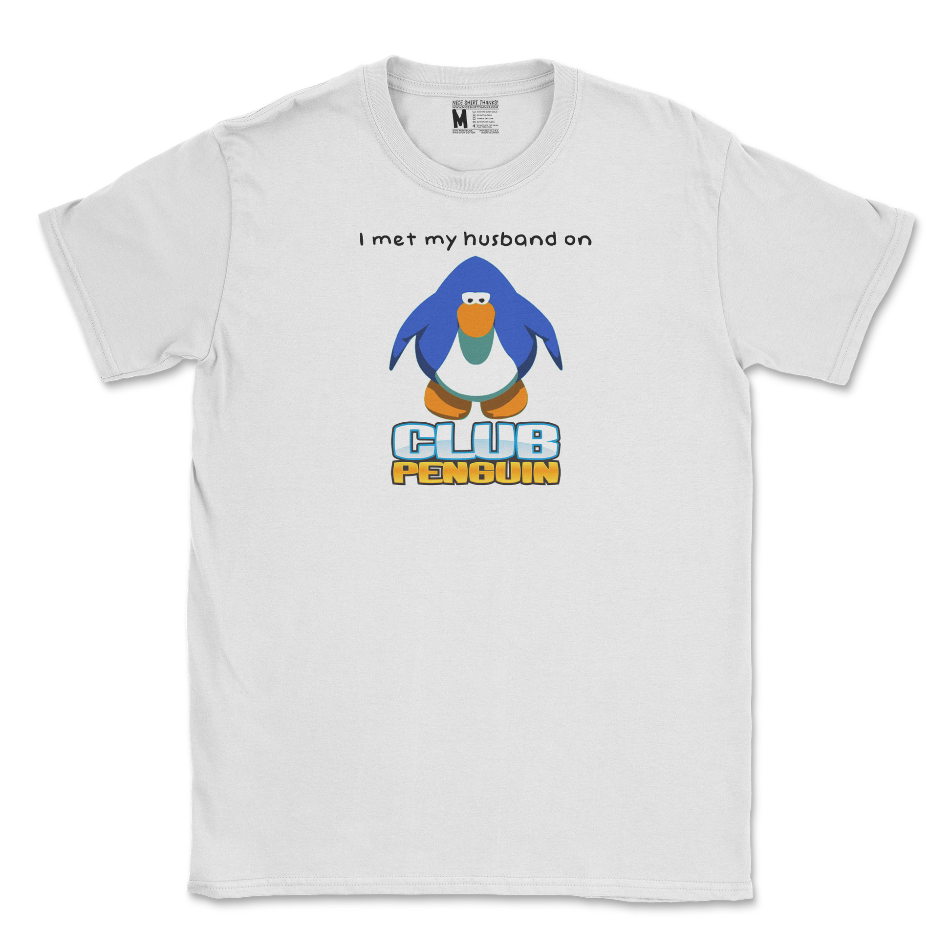 Gildan SoftStyle T-Shirt Club Penguin Husband  in White