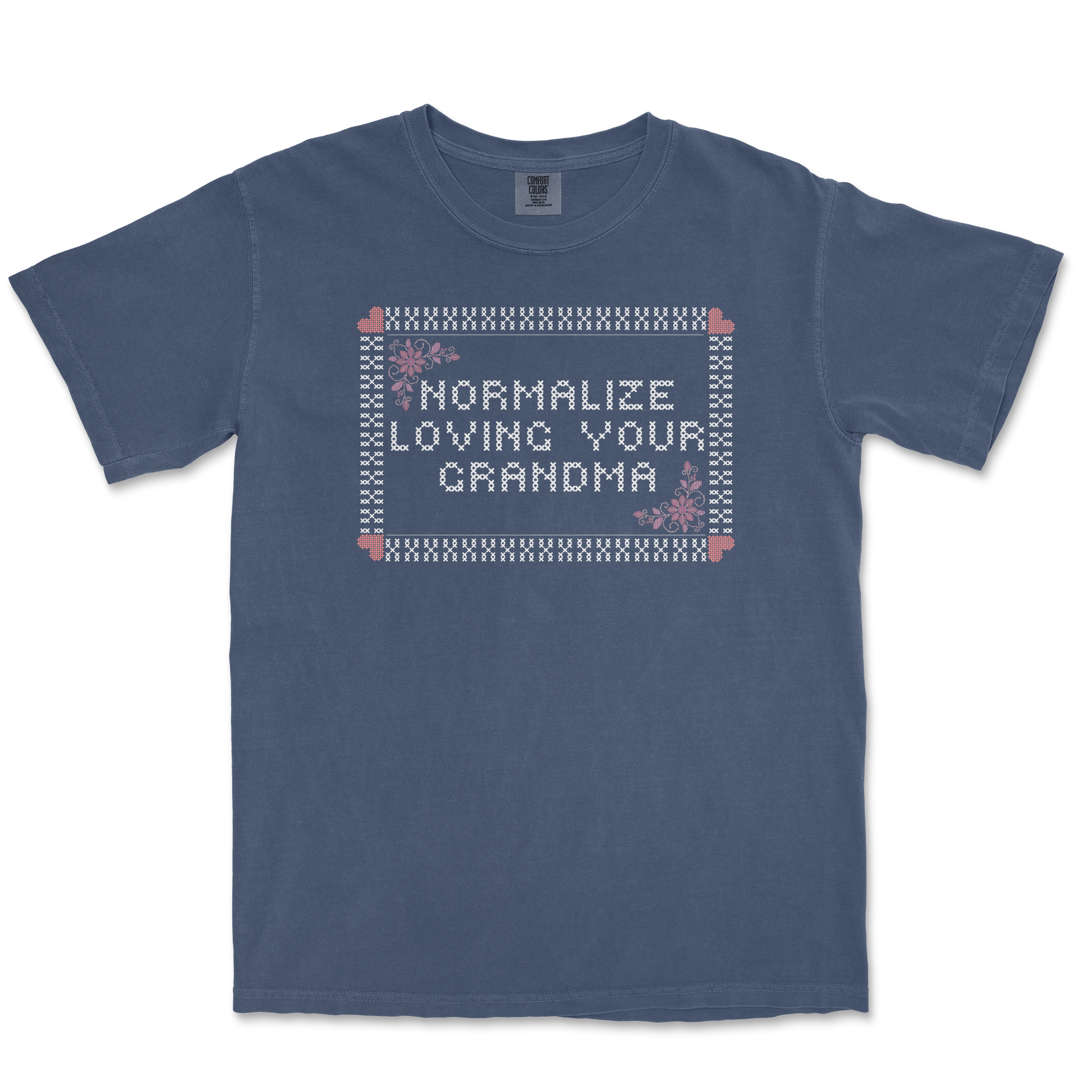 Comfort Colors T-Shirt Cross Stitch in Midnight