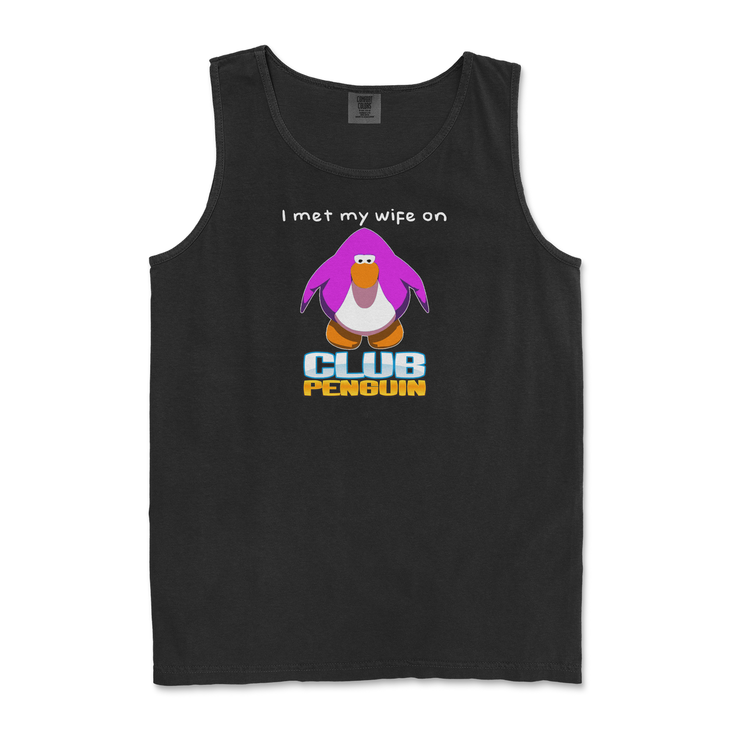 Comfort Colors Tank Top Club Penguin Wife in Black