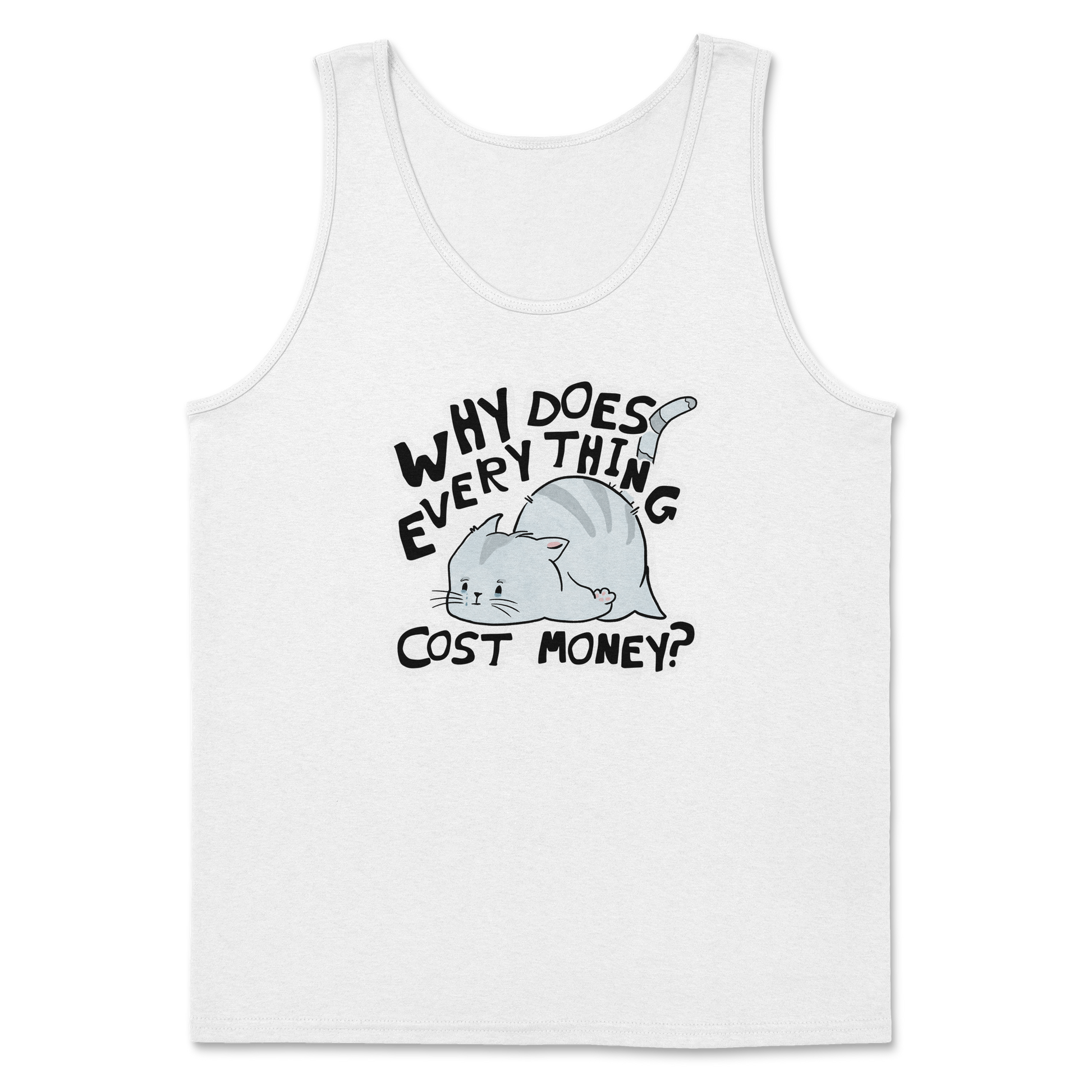 Heavy Blend Tank Top Broke Cat in White