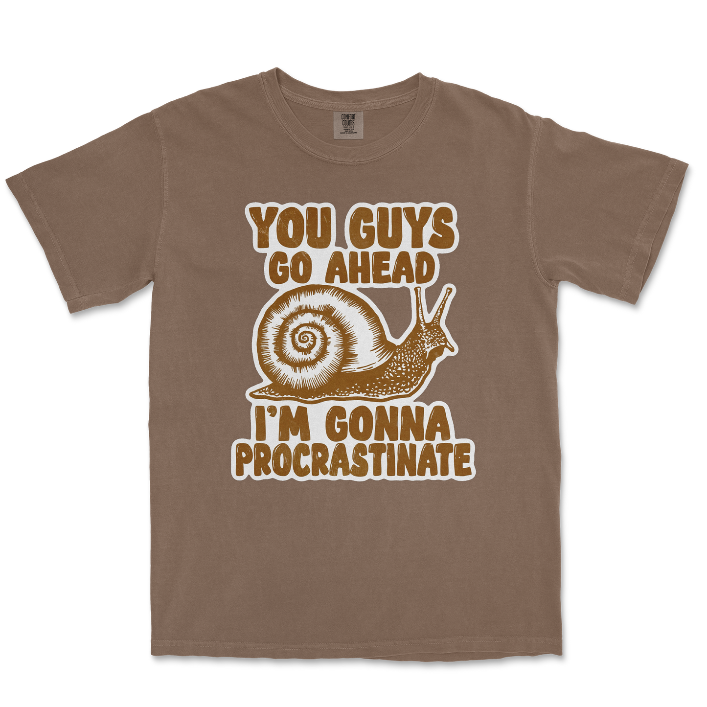 Comfort Colors T-Shirt Procrastinating Snail in Espresso