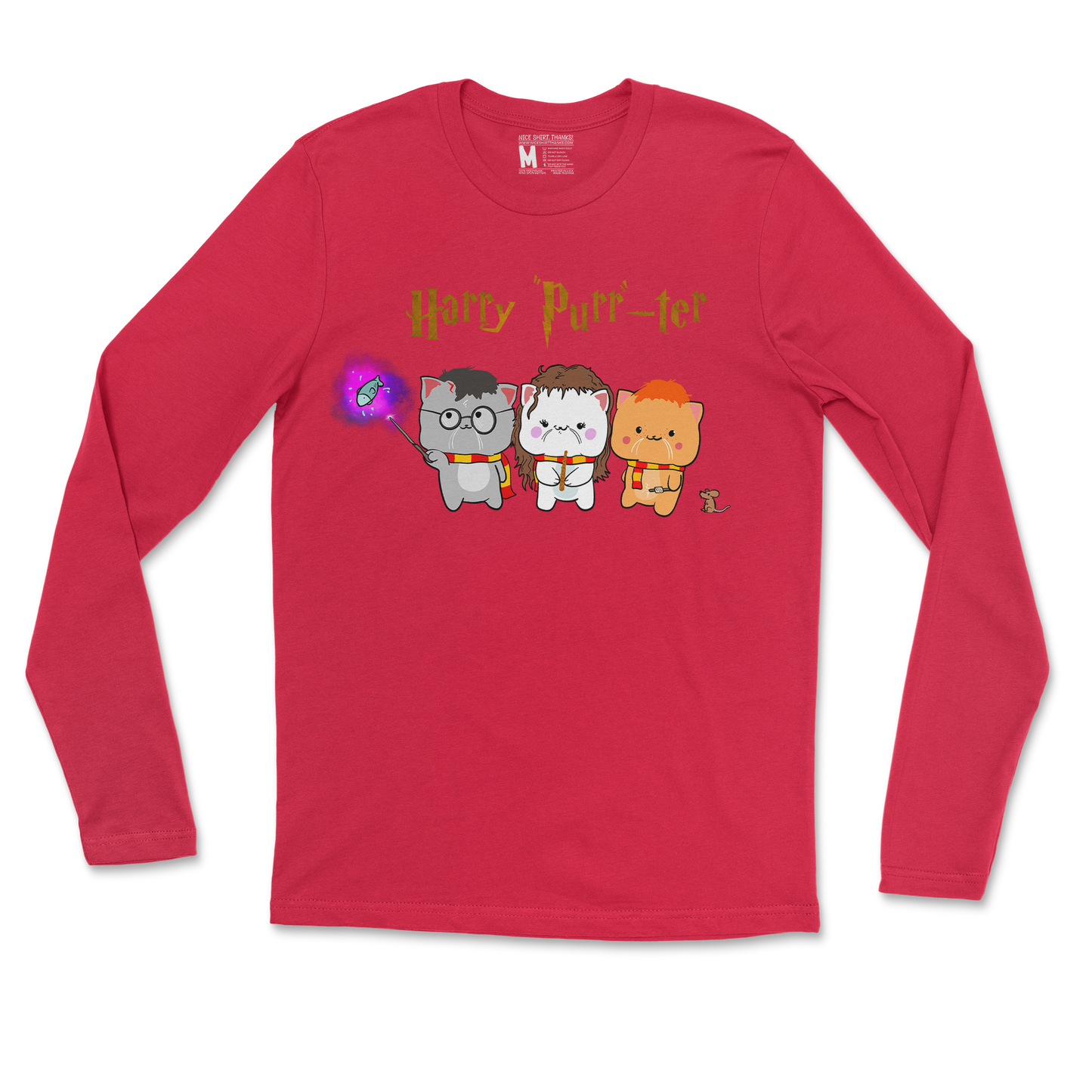 Gildan SoftStyle Long Sleeve Harry Purrter in Red