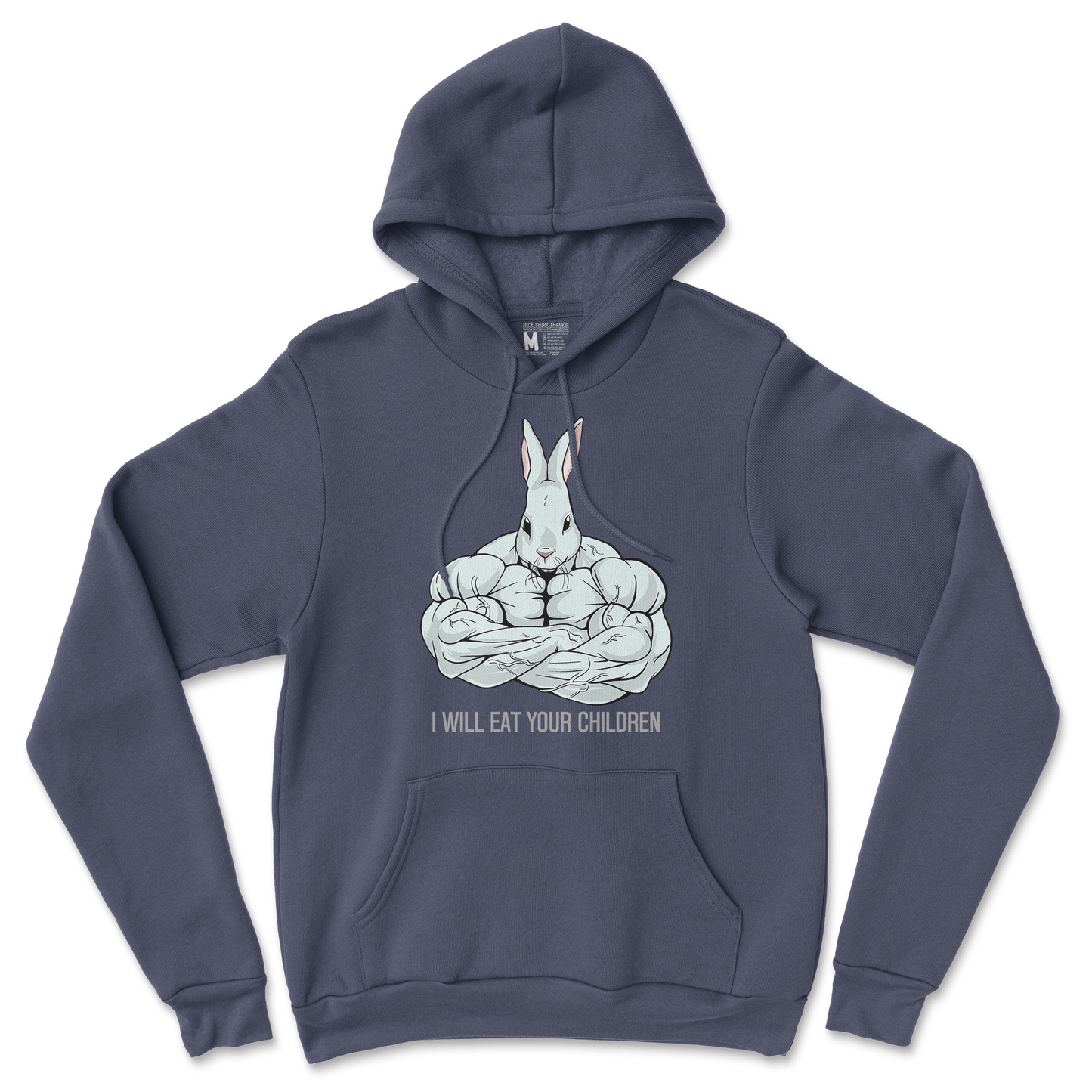 Gildan SoftStyle Hoodie Scary Rabbit in Navy