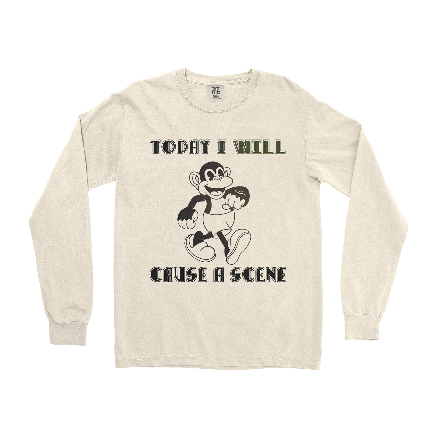 Comfort Colors Long Sleeve Cause A Scene in Ivory