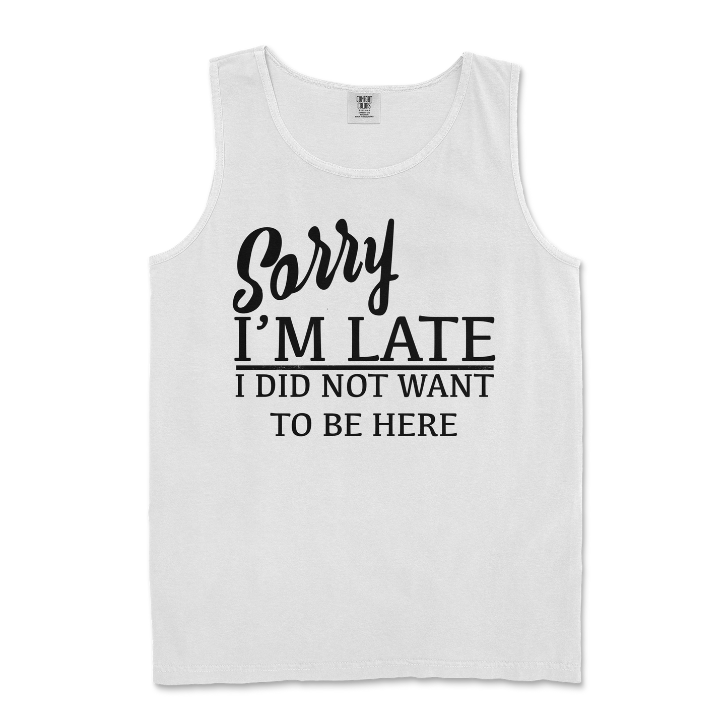 Comfort Colors Tank Top Late in White