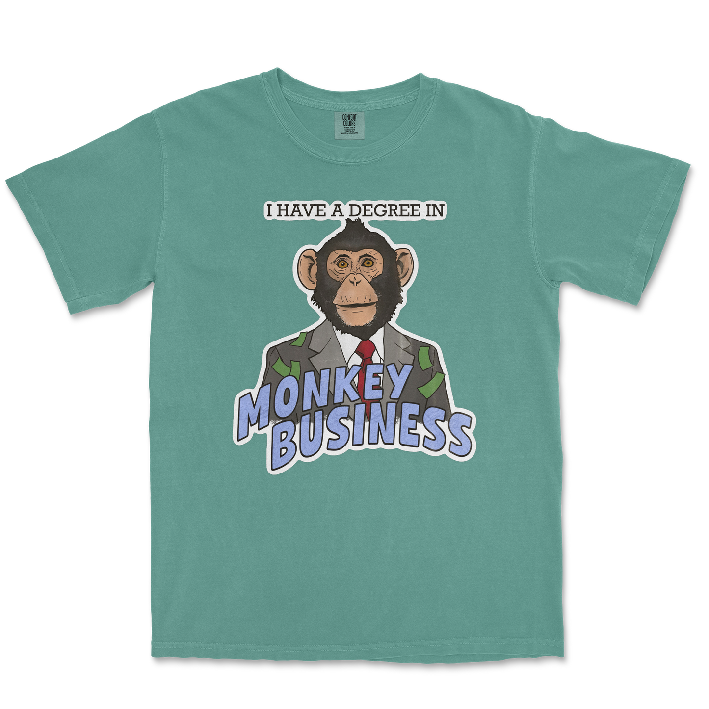 Comfort Colors T-Shirt Monkey Business in Light Green