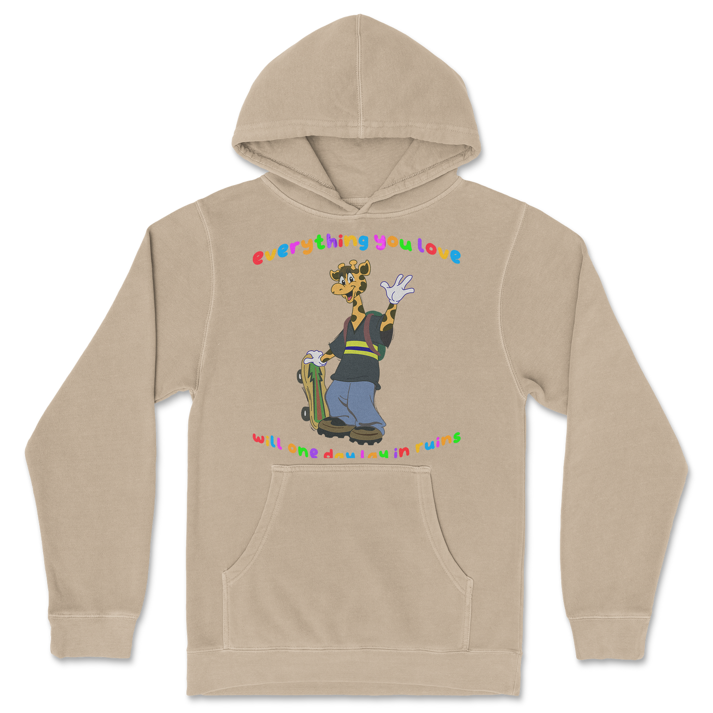 Independent Clothing Co. Hoodie Jerry the Giraffe in Sandstone
