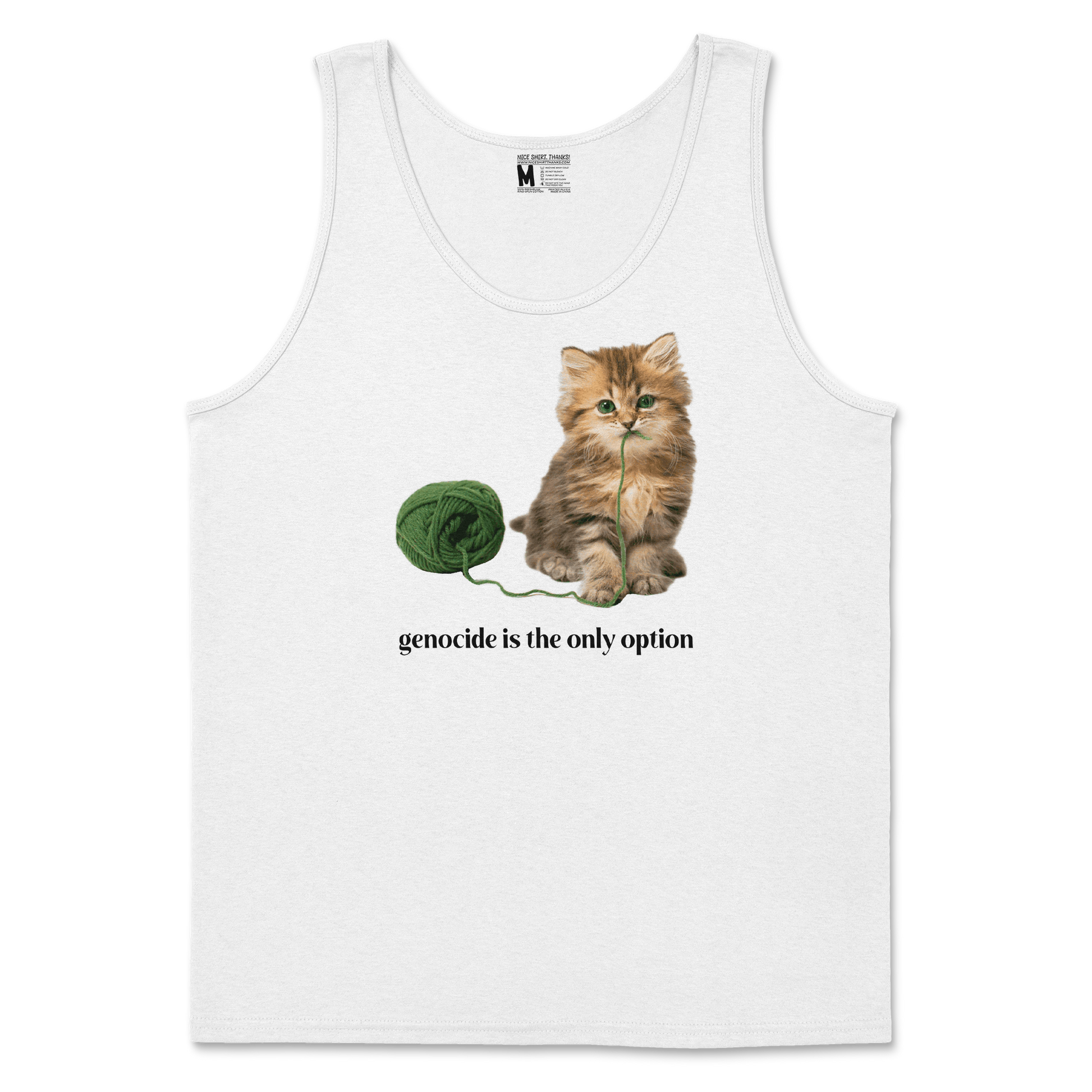 Gildan SoftStyle Tank Top Genocide Kitty  in White