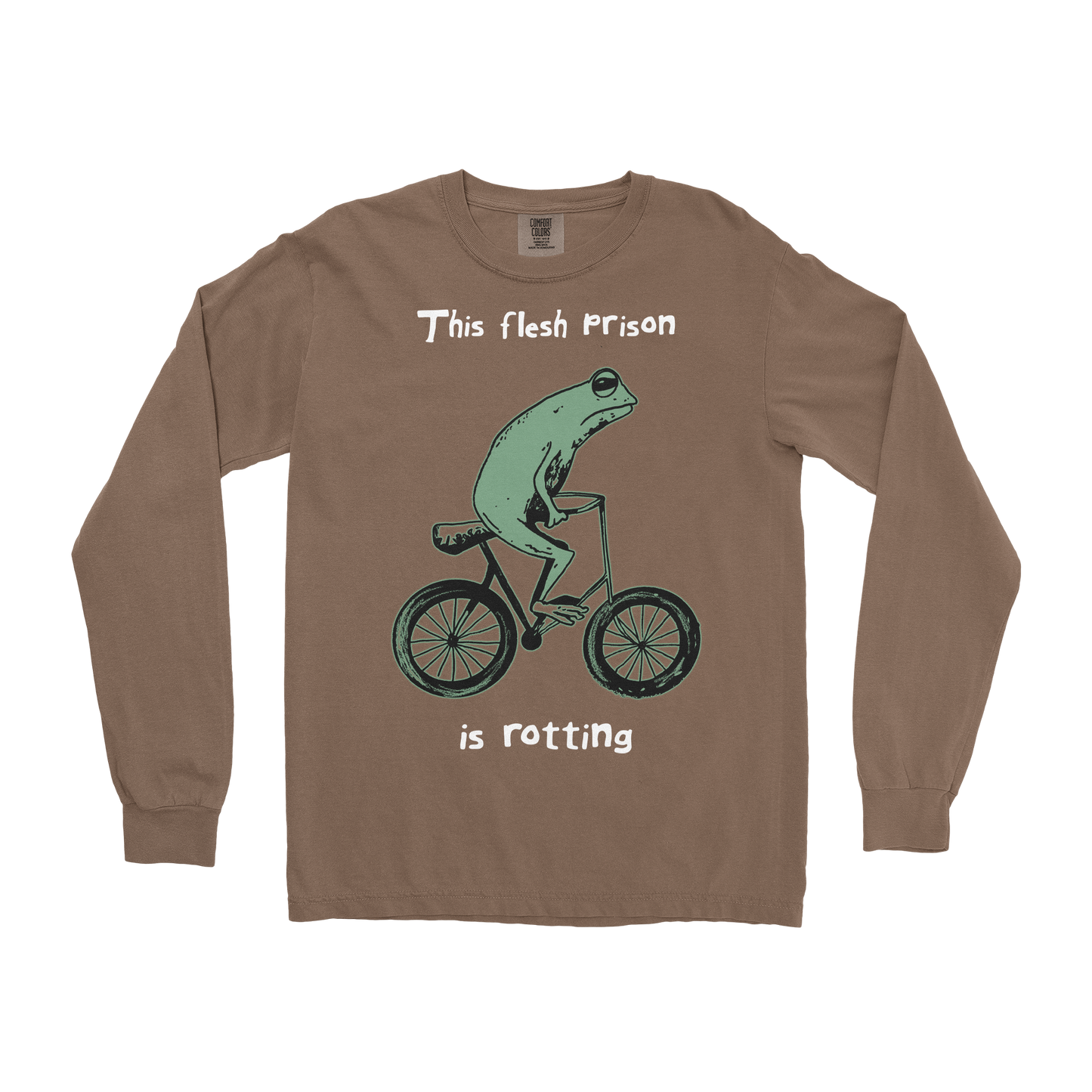 Comfort Colors Long Sleeve Flesh Prison in Espresso