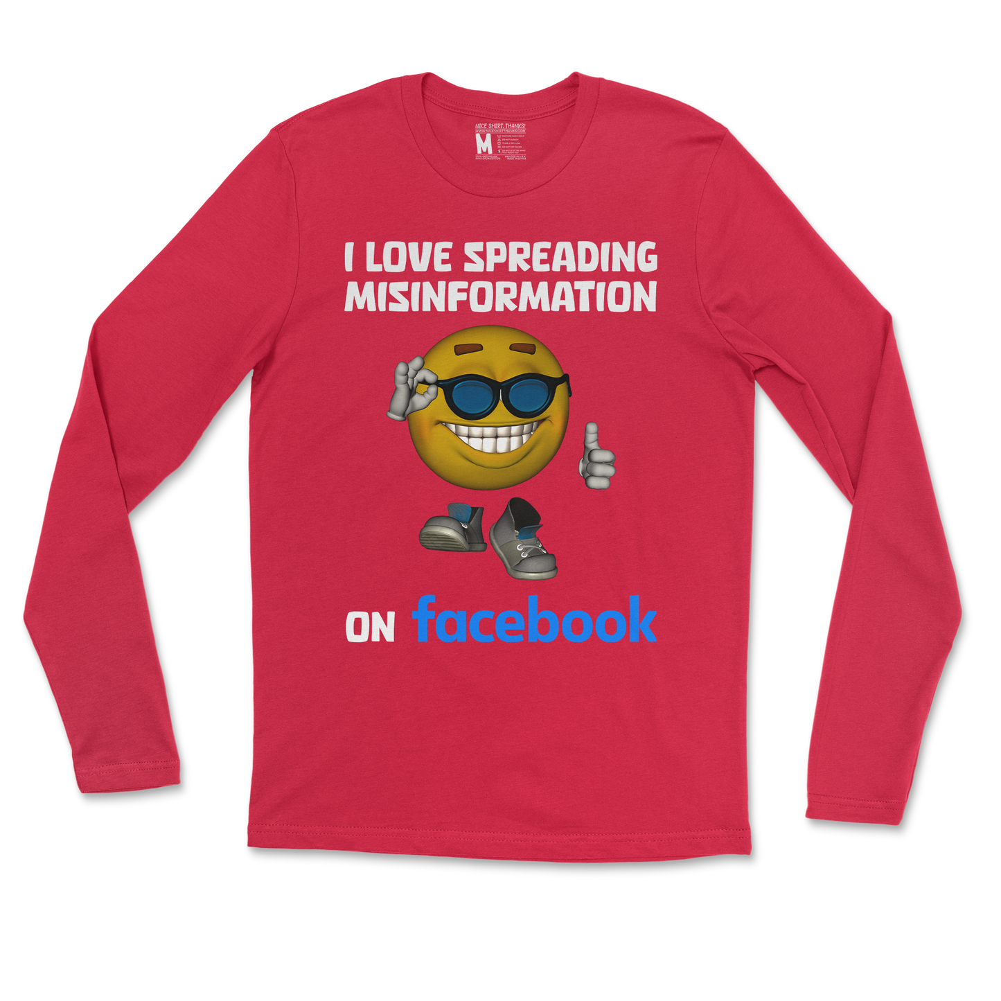 Gildan SoftStyle Long Sleeve Spreadin Misinformation in Red