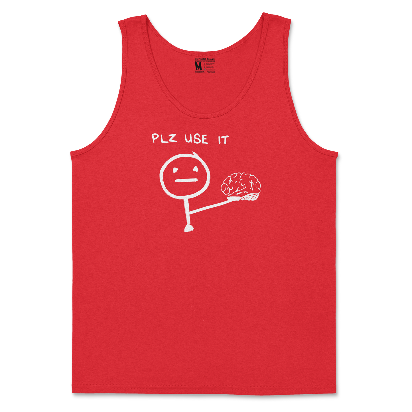 The Nice Shirt Tank Top Plz Use It in Red