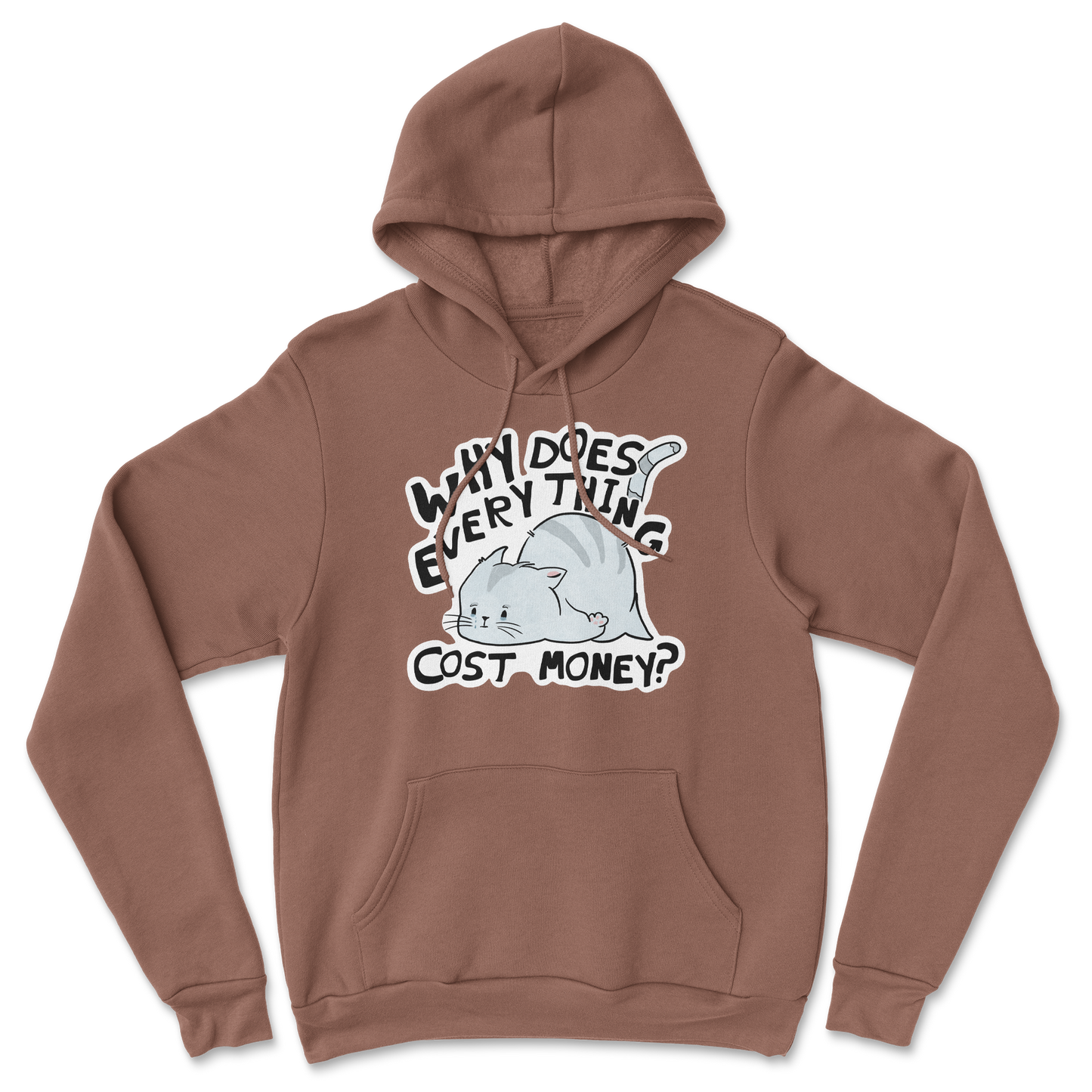 Heavy Blend Hoodie Broke Cat in Cocoa