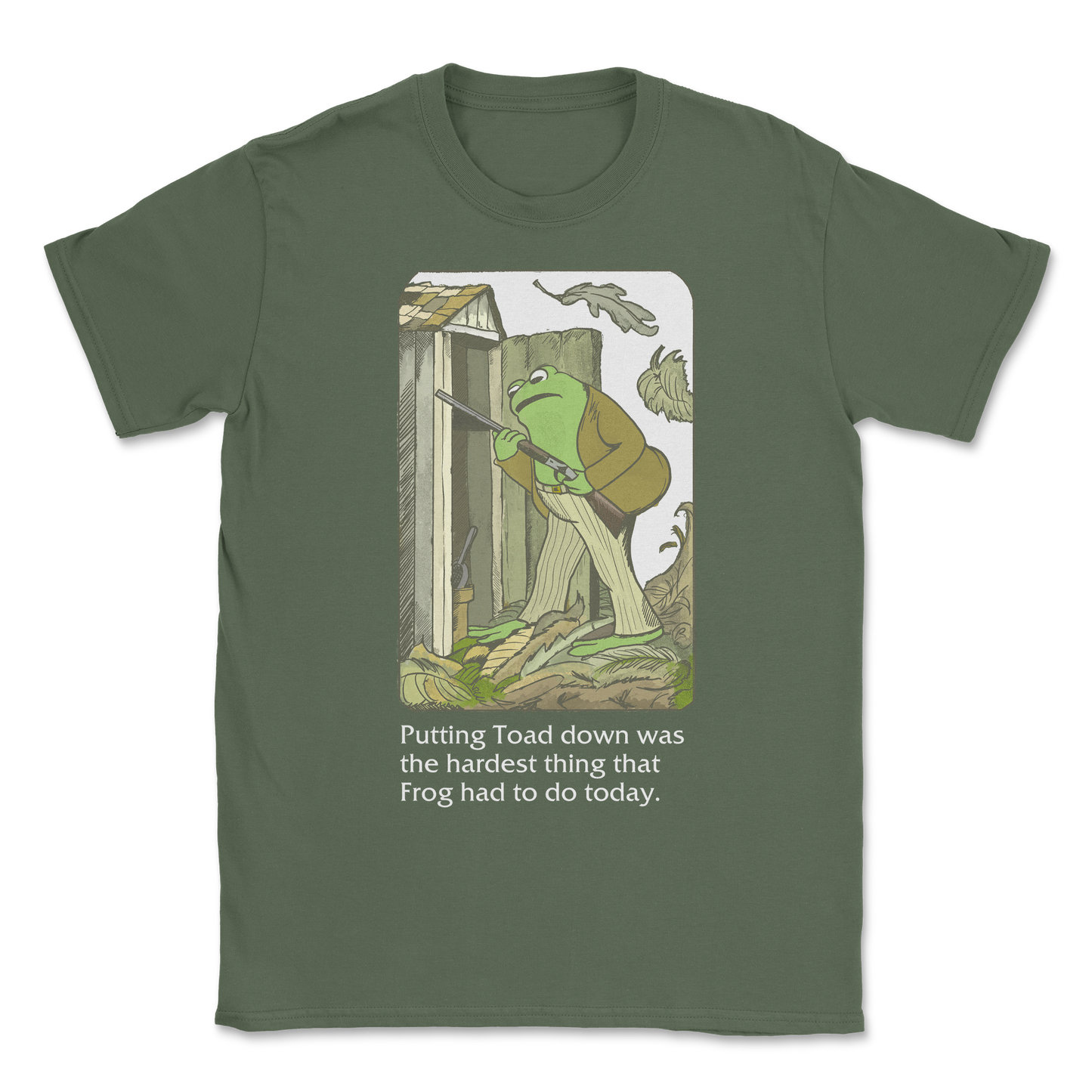 The Nice Shirt T-Shirt Frog and Toad in Military-Green