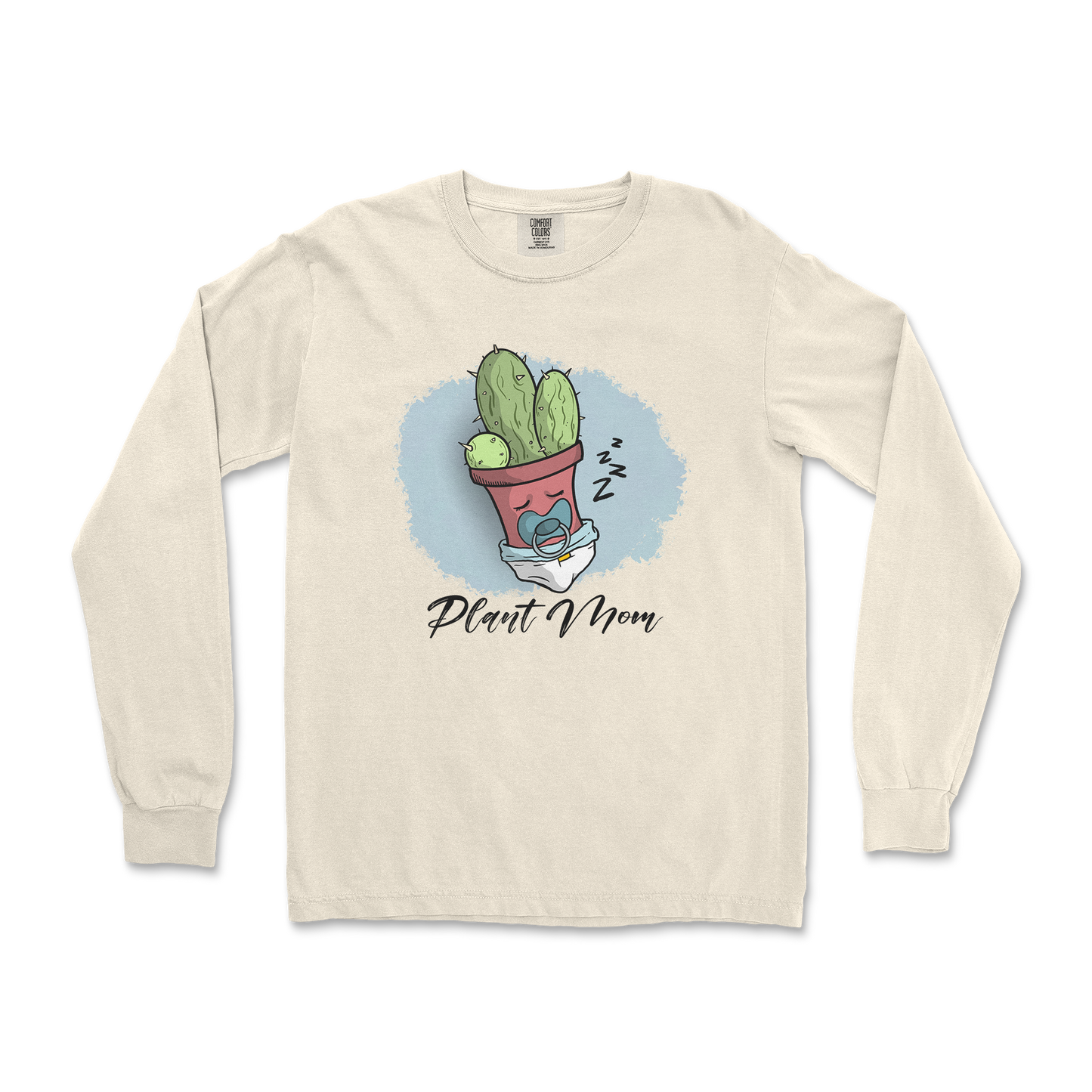 Comfort Colors Long Sleeve Plant Mom 2 in Ivory