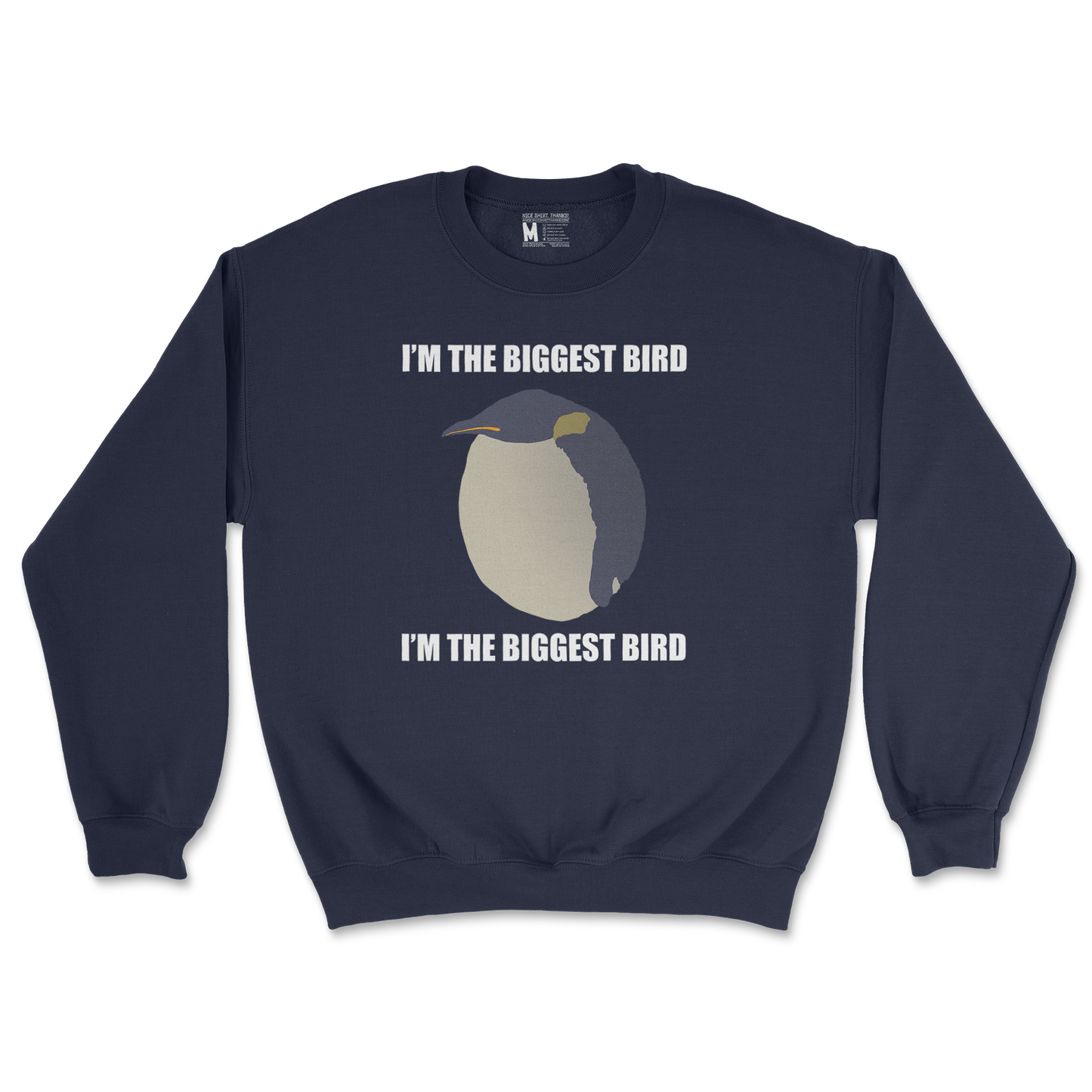 Gildan SoftStyle Crew Neck I Am The Biggets Bird in Navy