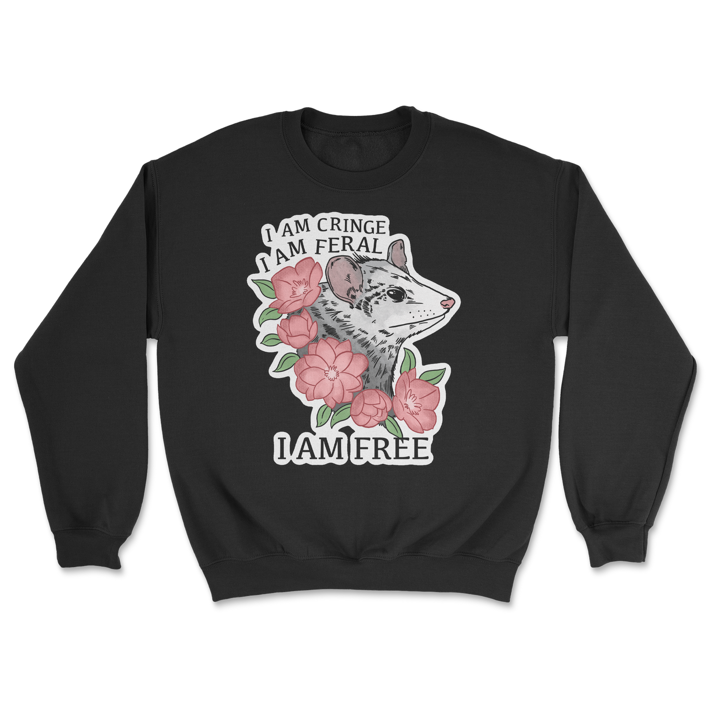 The Nice Shirt Crew Neck I Am Cringe in Black