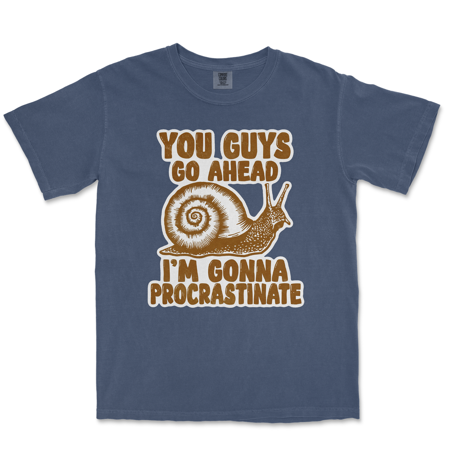 Comfort Colors T-Shirt Procrastinating Snail in Midnight