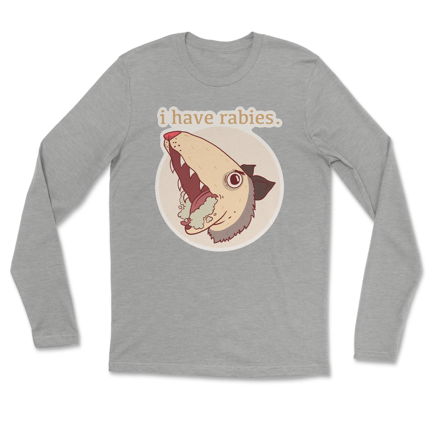 Heavy Blend Long Sleeve I Have Rabies in Grey Heather