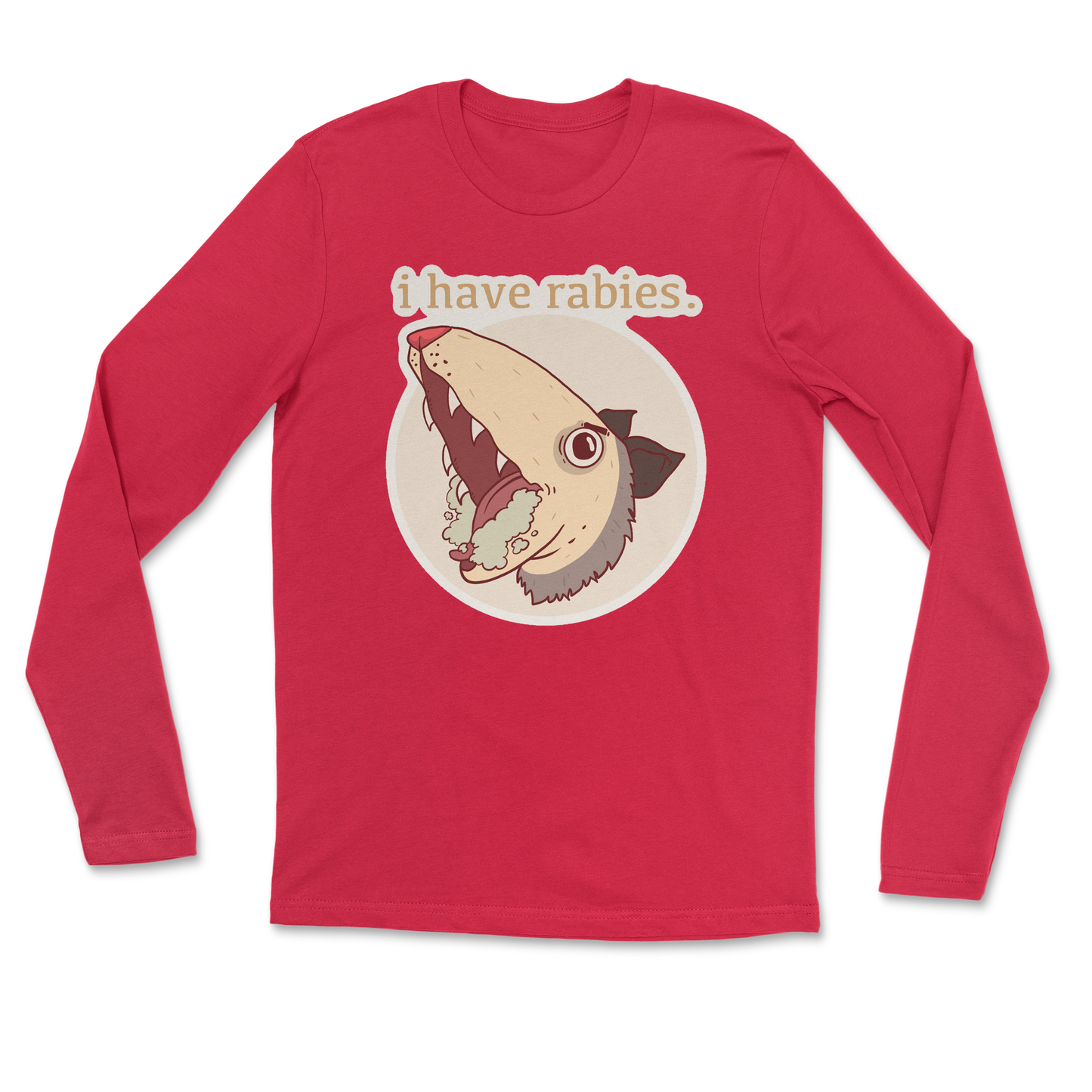 Heavy Blend Long Sleeve I Have Rabies in Red
