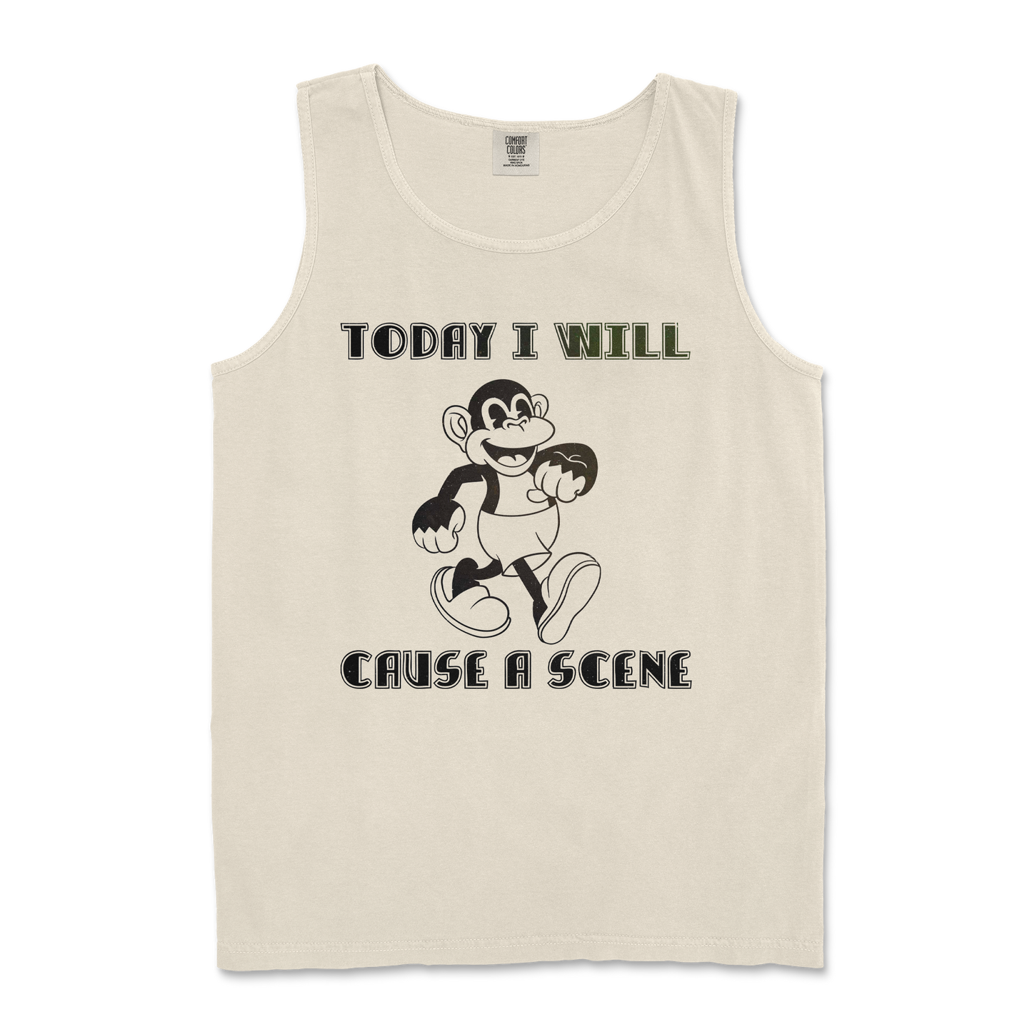 Comfort Colors Tank Top Cause A Scene in Ivory