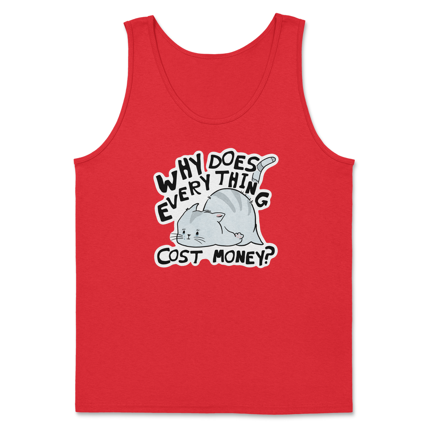 Heavy Blend Tank Top Broke Cat in Red