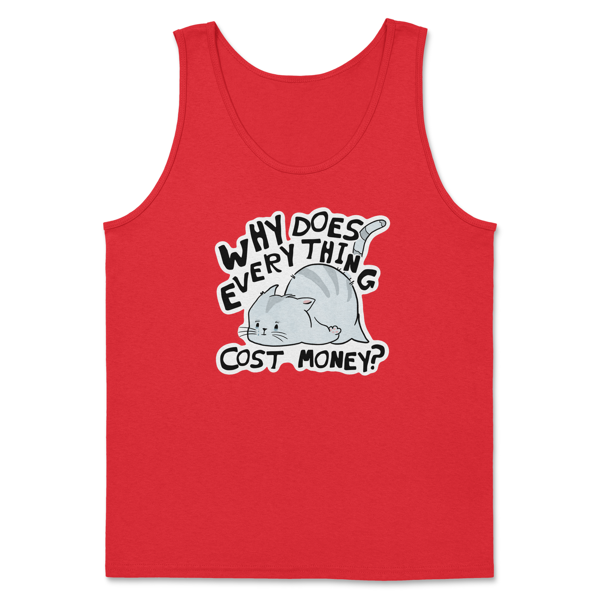 Heavy Blend Tank Top Broke Cat in Red