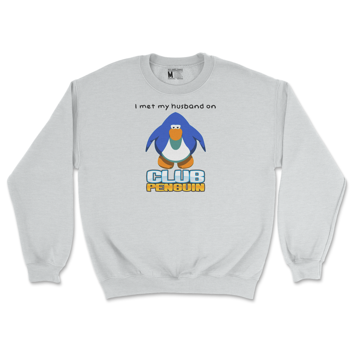 Gildan SoftStyle Crew Neck Club Penguin Husband  in Sports-Grey