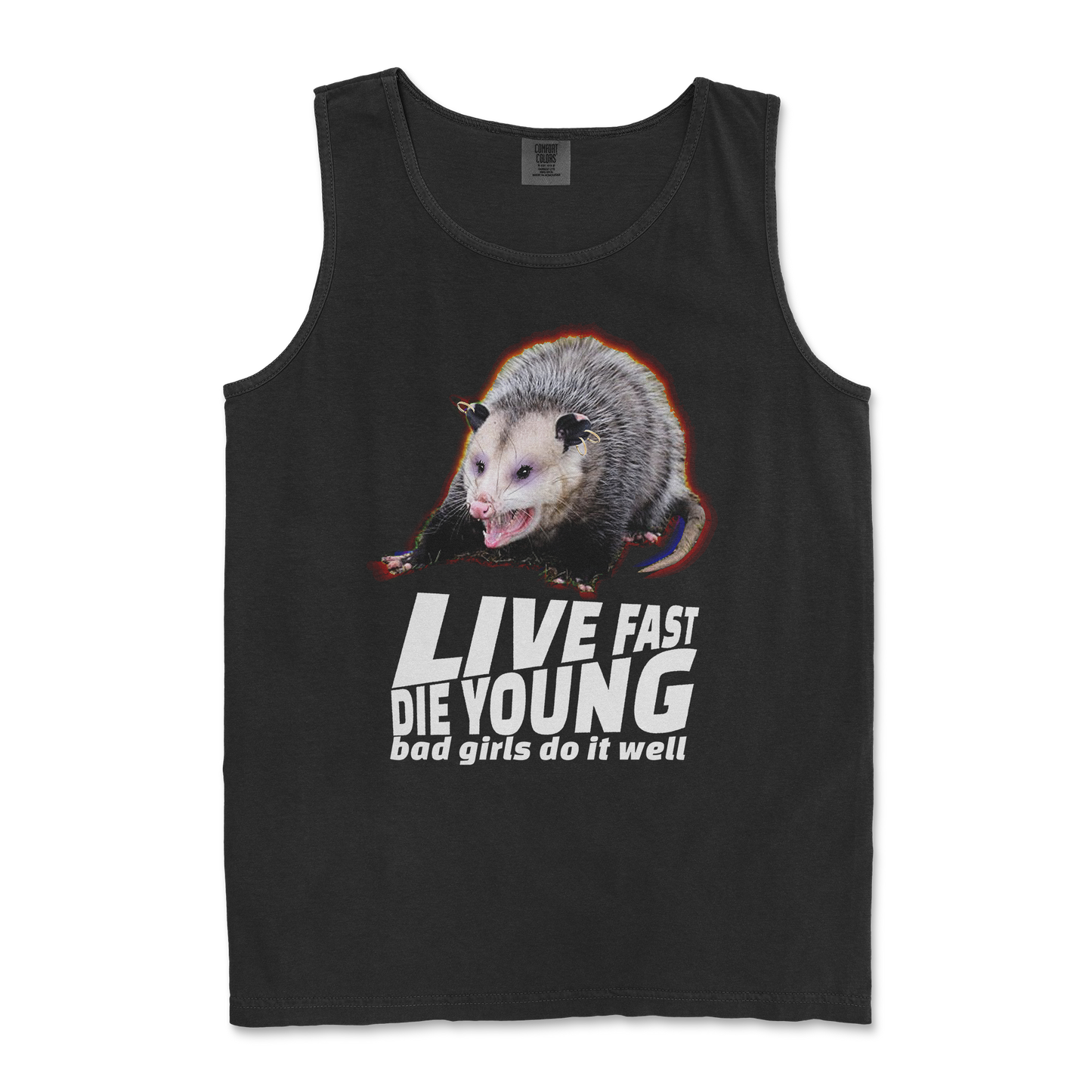 Comfort Colors Tank Top Live Fast Die Young in Black