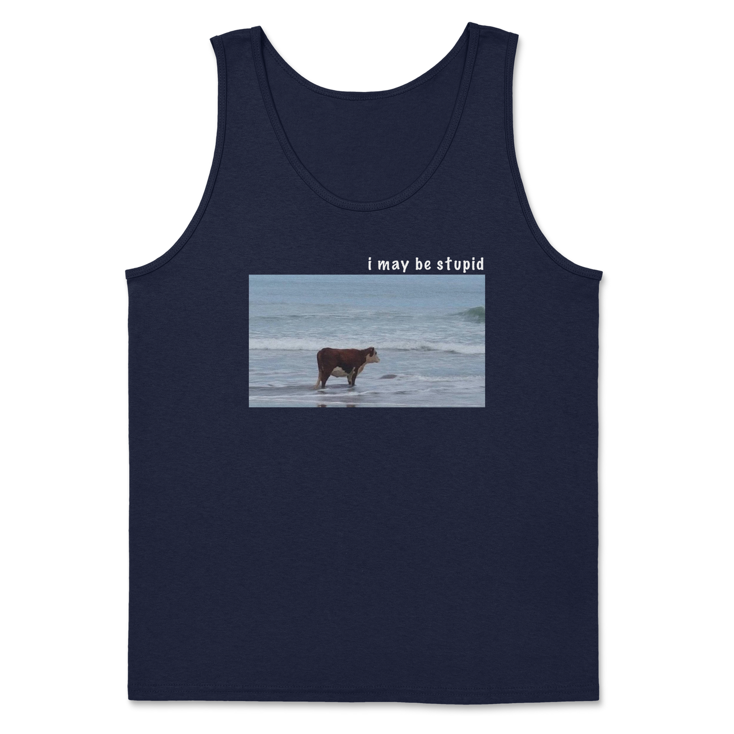 Heavy Blend Tank Top Stupid in Navy