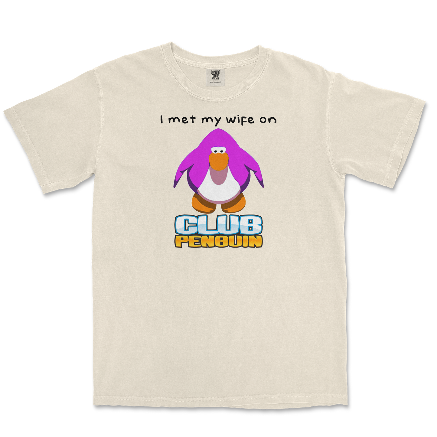 Comfort Colors T-Shirt Club Penguin Wife in Ivory