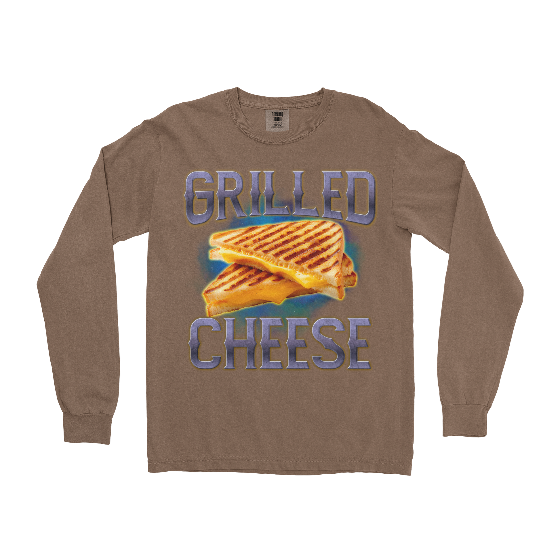Comfort Colors Long Sleeve Grilled Cheese  in Espresso