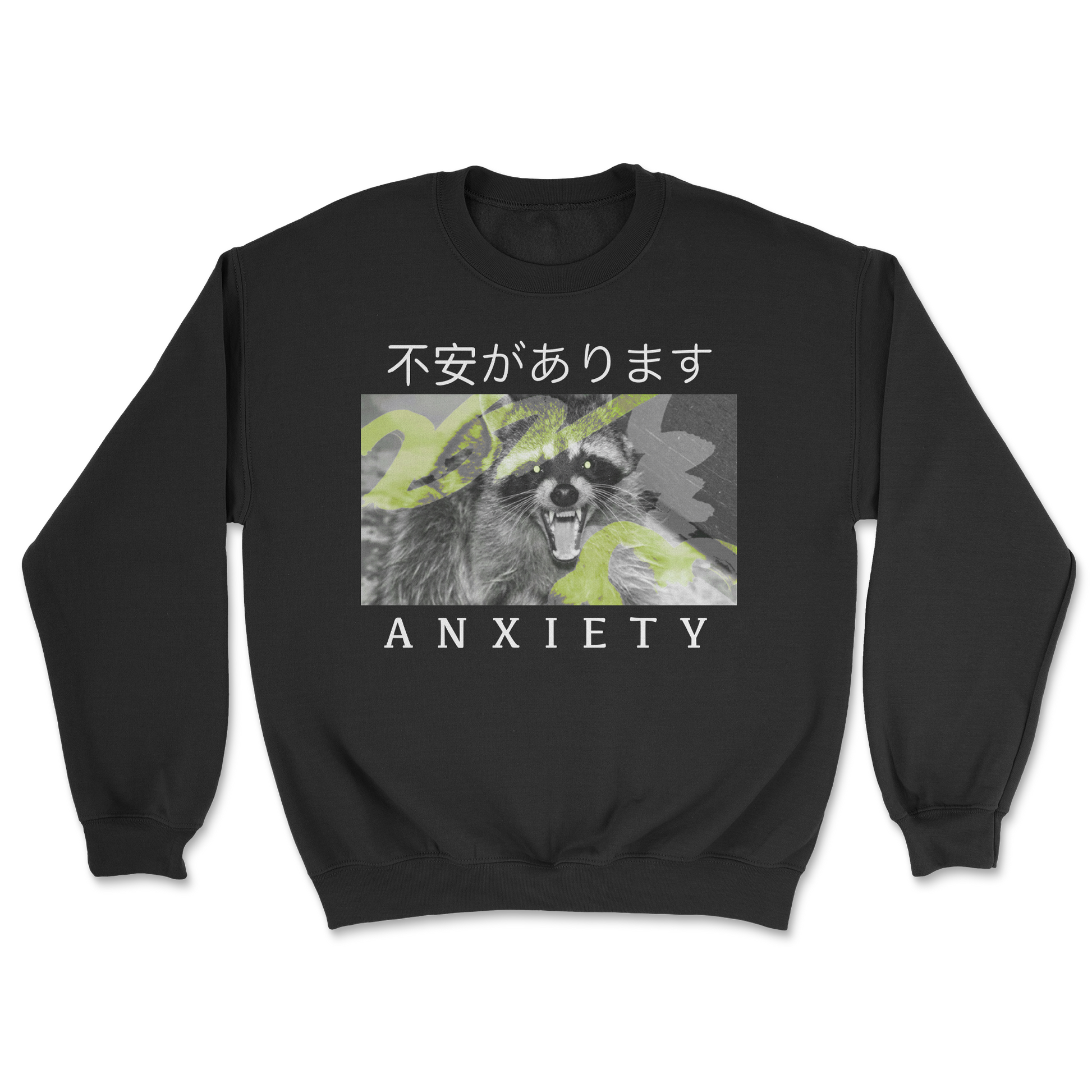 Heavy Blend Crew Neck Anxiety in Black